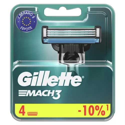 Сменные кассеты Gillette Mach3 с 3 лезвиями прочнее чем сталь для точного бритья 4 шт – 1