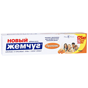 Зубная паста Новый жемчуг Прополис (пластиковая туба футляр) 125мл
