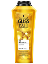 Шампунь для волос Gliss Kur Oil Nutritive для секущихся волос, питание и здоровый блеск 400 мл