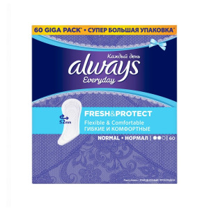 Прокладки ежедневные Always Normal Fresh&Protect 60шт