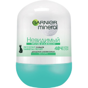 Дезодорант-антиперспирант шариковый Garnier Mineral Против влажности с минералом Перлит, без спирта, невидимый, защита 48 часов, женский 50 мл - 1