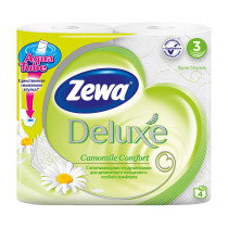Туалетная бумага Zewa Deluxe 3-х слойная Ромашка (Цветочная, Лаванда) 4 рулона
