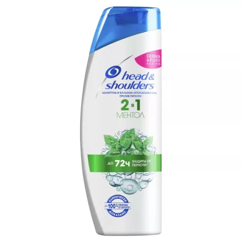 Шампунь для волос Head&Shoulders Ментол 3 Action против перхоти 2 в 1 с бальзамом 400 мл – 1