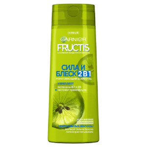 Шампунь для волос Garnier Fructis Сила и Блеск 2в1", укрепляющий, для нормальных волос с Экстрактом Грейпфрута 250 мл - 1