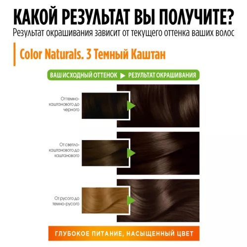 Крем-краска для волос Garnier Color Naturals Стойкая питательная оттенок 3 Темный каштан – 5