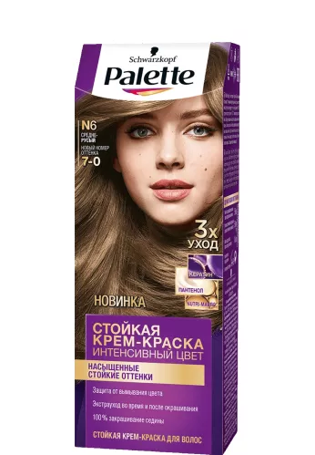 Краска для волос Palette N6 Средне-русый 50мл – 1