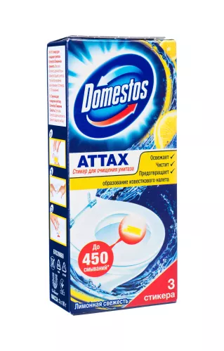 Domestos Attax стикер для очищения унитаза Лимонная свежесть 3х10 гр – 5