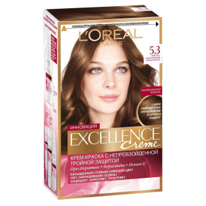 L'Oreal Paris Стойкая крем-краска для волос "Excellence", 5.3, Светло-каштановый Золотистый - 1