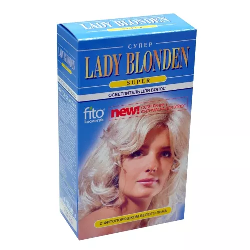 Средство для осветления волос Lady Blonden Super с фитопорошком белого льна 35г – 1