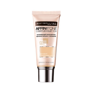 Тональный крем Maybelline New York Affinitone выравнивающий и увлажняющий с аргановым маслом оттенок 02 Слоновая кость 30 мл - 1