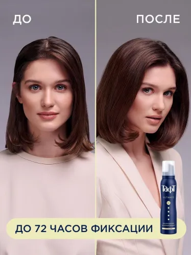 Пенка для укладки волос ТафТ Ultimate Роскошное сияние, экстремальная мегафиксация 5+, 225 мл – 6