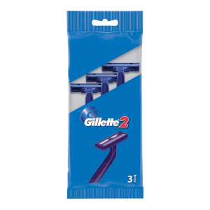 Бритвенный станок Gillette Gillette2 одноразовый с 2 лезвиями 3 фиксированная головка 3 шт