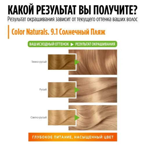 Крем-краска для волос Garnier Color Naturals Стойкая питательная оттенок 9.1 Солнечный пляж – 6