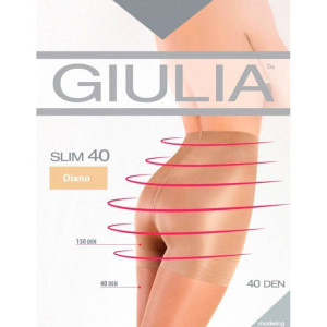 Колготки Giulia Slim 40den 2 Nero утягивающие шорты 150den