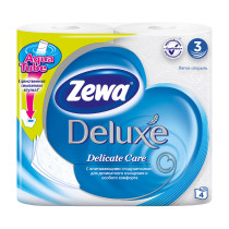 Туалетная бумага Zewa Deluxe 3-х слойная Белая 4 рулона
