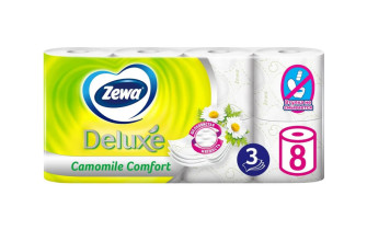 Туалетная бумага Zewa Deluxe 3-х слойная Ромашка (Цветочная, Лаванда) 8 рулонов