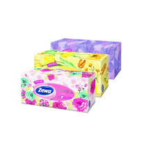 Салфетки бумажные Zewa Deluxe косметические дизайн коробки в ассотрименте 3-х слойные 90 шт