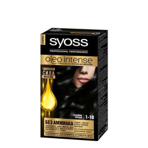Краска для волос СЬĔСС Oleo Intense оттенок 1-10 Глубокий чёрный, с ухаживающим маслом без аммиака 115 мл