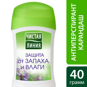 Чистая Линия Защита от запаха и влаги антиперспирант-дезодорант Вербена, Шалфей 40 мл - 1