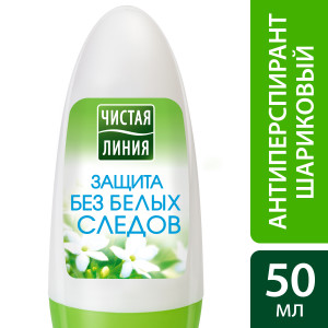 Чистая Линия Защита без белых следов антиперспирант-дезодорант Ромашка, Жасмин 50 мл - 1