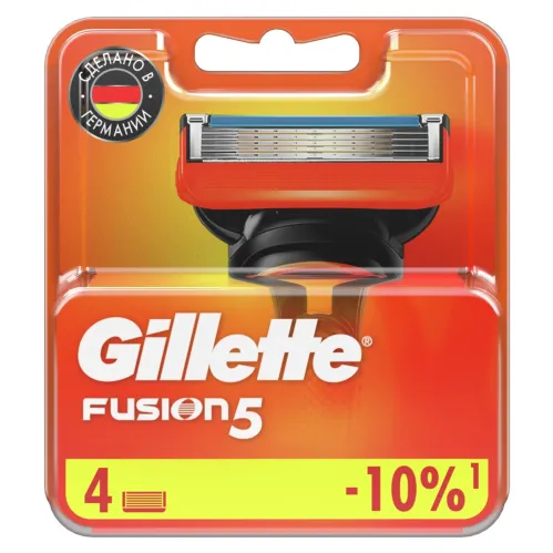 Сменные кассеты Gillette Fusion5 с 5 лезвиями c точным триммером для труднодоступных мест 4 шт – 6