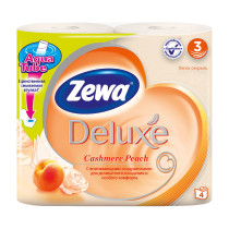 Туалетная бумага Zewa Deluxe 3-х слойная Персик 4 рулона