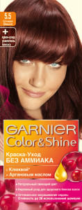 Garnier Краска-уход для волос "Color&Shine" без аммиака, оттенок 5.5, Сочная вишня - 1