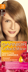 Garnier Краска-уход для волос "Color&Shine" без аммиака, оттенок 7.0, Русый - 1