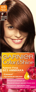 Garnier Краска-уход для волос "Color&Shine" без аммиака, оттенок 4.15, Морозный каштан - 1