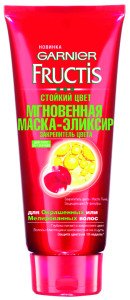 Garnier Fructis Маска-эликсир для волос "Фруктис, Стойкий цвет",мгновенная, для окрашенных или мелированных волос, 200 мл, c Маслом Льна и Ягодами Асаи - 1
