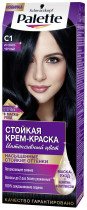Крем-краска для волос Palette оттенок C1 (1-1) Иссиня-черный, защита от вымывания цвета, 110 мл