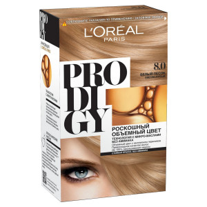 L'Oreal Paris Краска для волос "Prodigy" без аммиака, оттенок 8.0, Белый Песок Светло-Русый - 1