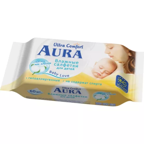 Салфетки влажные Aura Ultra Comfort Детские 60 шт 60 шт – 1