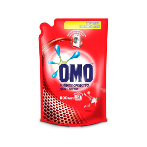 Средство для стирки жидкое Omo Red гель в мягкой упаковке 0,8л