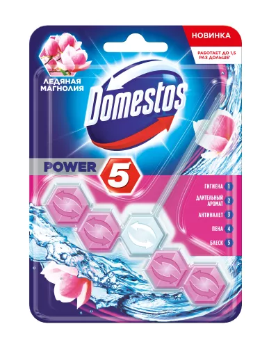 Туалетный блок Domestos Power 5 Ледяная магнолия 55 гр – 2