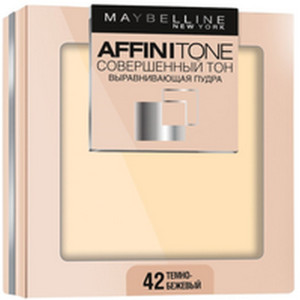 Пудра для лица Maybelline New York Affinitone компактная выравнивающая и матирующая оттенок 42 темно-бежевый 9 г - 1