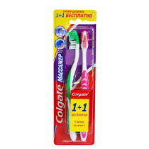 COLGATE Массажер зубная щетка для здоровья десен, средней жесткости, промоупаковка 1+1