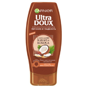 Бальзам-ополаскиватель для волос Garnier Ultra Doux Питание и гладкость с маслами какао и кокоса, для сухих, непослушных волос 200 мл