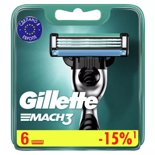 Сменные кассеты Gillette Mach3 с 3 лезвиями прочнее чем сталь для точного бритья 6 шт – 5