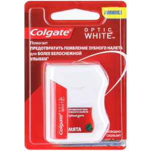 COLGATE Optic White Профилактика зубного налета зубная нить, 25 м