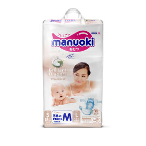 Подгузники Manuoki бриллиантовая серия M 6-11 кг 56шт