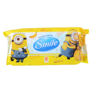 Салфетки влажные Smile minions 60шт