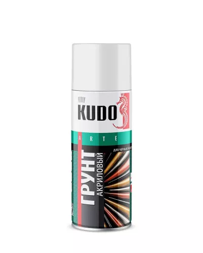 Грунт аэрозольный Kudo универсальный акриловый для черных и цветных металлов белый 520 мл – 1