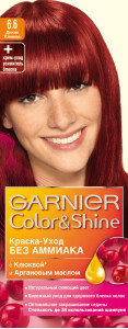Garnier Краска-уход для волос "Color&Shine" без аммиака, оттенок 6.6, Дикая клюква - 1