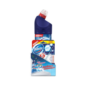 Чистящее средство Domestos Кристальная чистота 1л и блок гигиенический для унитазов Power 5 Кристальная чистота 55г