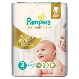 Подгузники Pampers Premium Care Midi 5-9кг микро упаковка 20шт