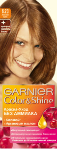 Garnier Краска-уход для волос "Color&Shine" без аммиака, оттенок 6.23, Лесной орех - 1