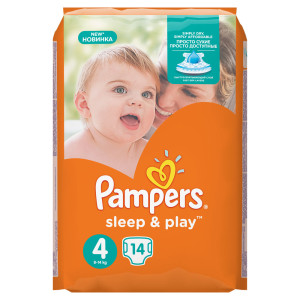 Подгузники Pampers Sleep&Play Ромашка Maxi 8-14кг 14шт №4