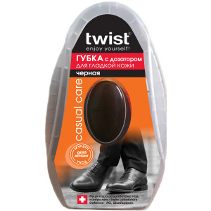 Губка для гладкой кожи с дозатором Twist черная