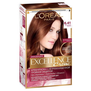 L'Oreal Paris Стойкая крем-краска для волос "Excellence", оттенок 6.41, Элегантный медный - 1